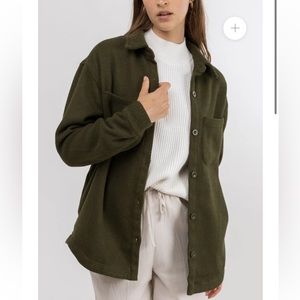 Rhythym. | Canyon Shacket Dark Olive